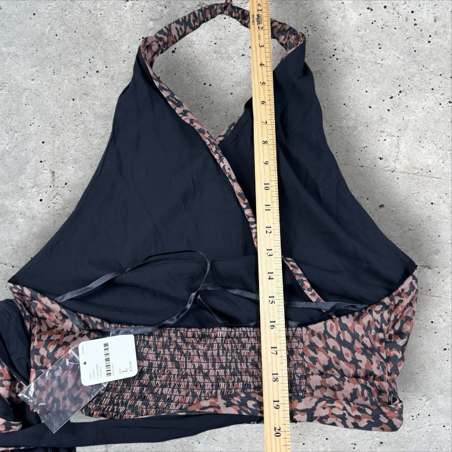 Free People 2 Way Street Halter Top‎ Wrap Animal Leopard Print NWT Sz L - Image 6