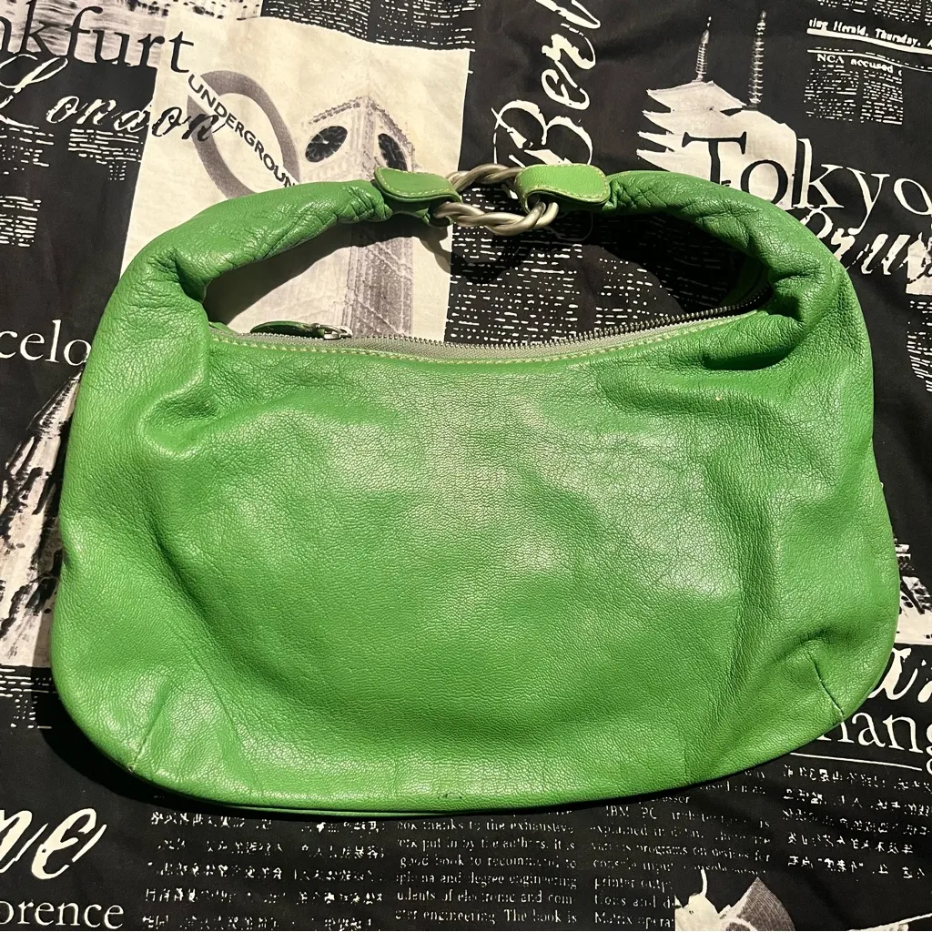 Barneys New York Vibrant Green Hobo Bag - Image 3