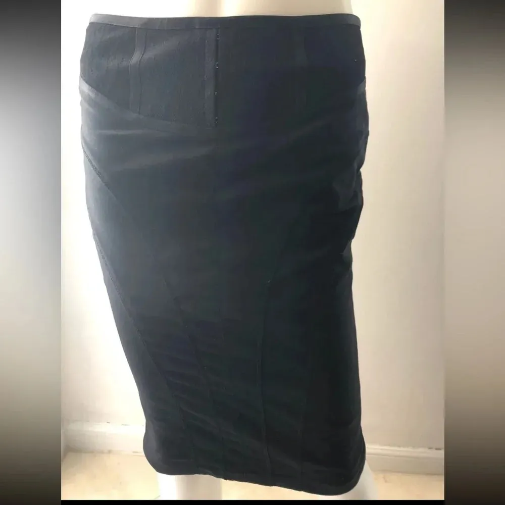 Marciano Women's pencil Skirt Stretch Black Knee Length Cotton Wide Waist Size 2 - Image 16