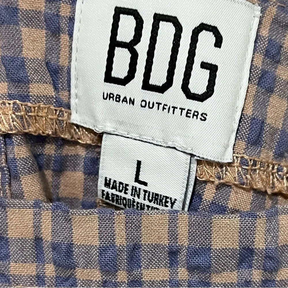 Urban Outfitters  Plaid Gingham Dress Womens‎ Size L Sleeveless Seersucker - Image 7