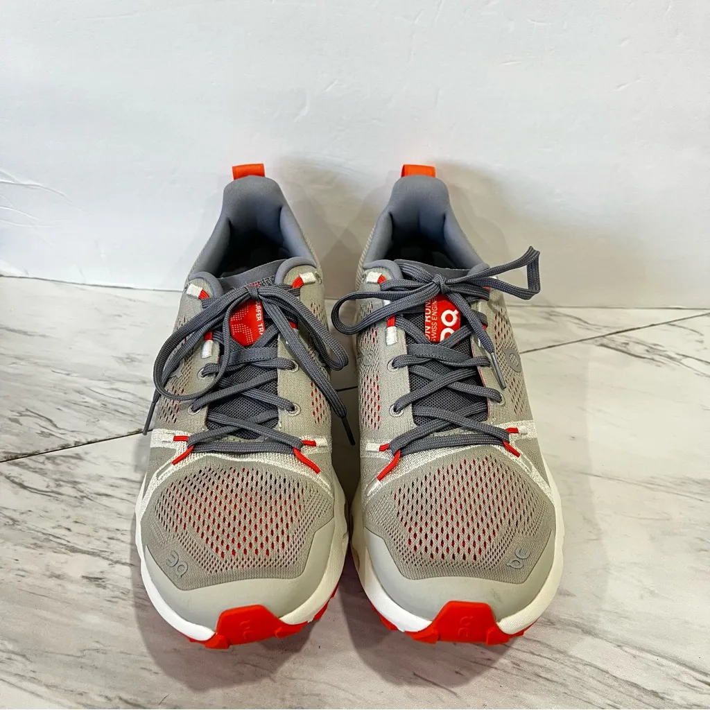 On Running Cloudsurfer Trail Women's Size 10.5 Athletic Shoes Gray Orange Ivory - Image 7