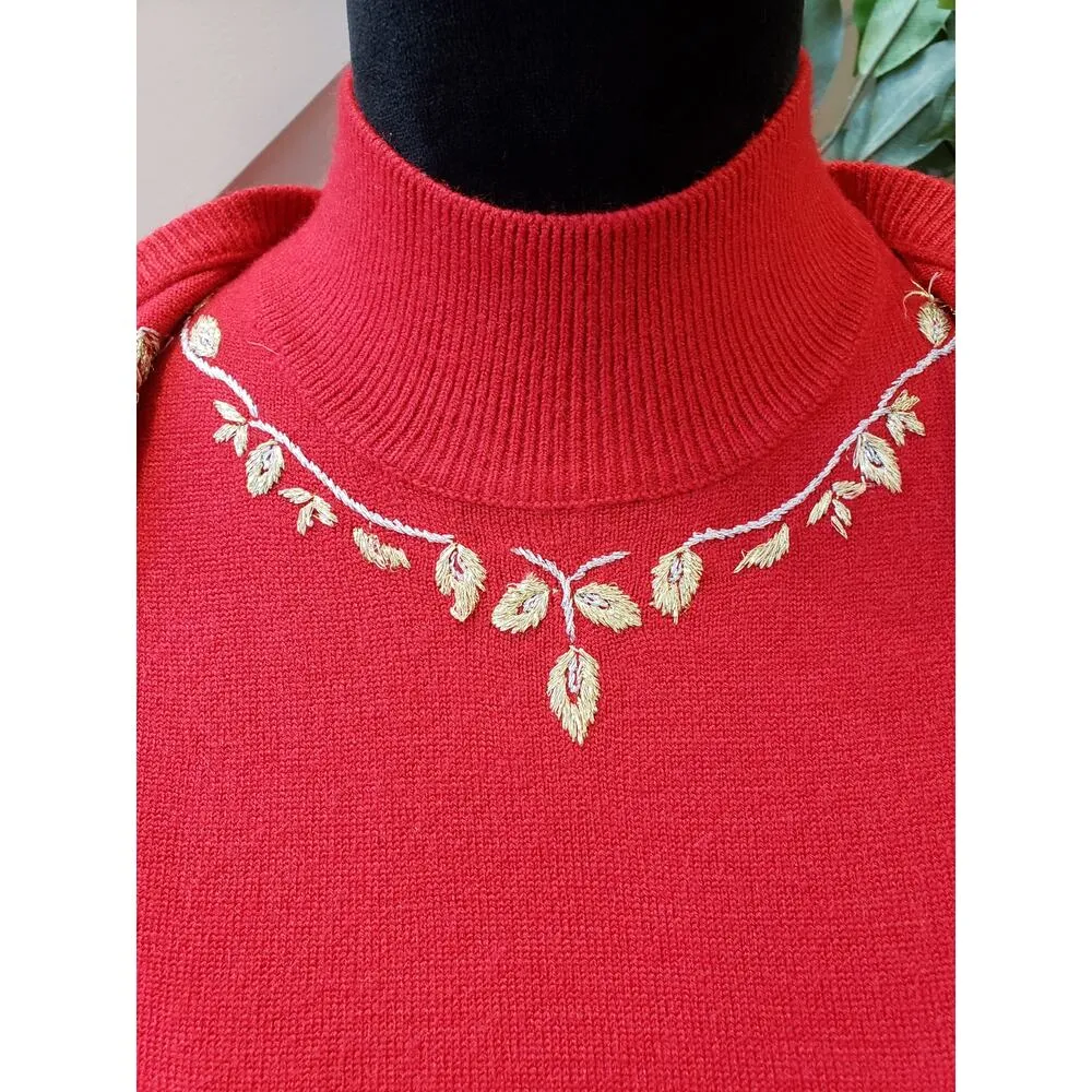 Designers Originals Cardigan Sweater Women's PS Red Embroidery Open Front Size undefined - Image 11