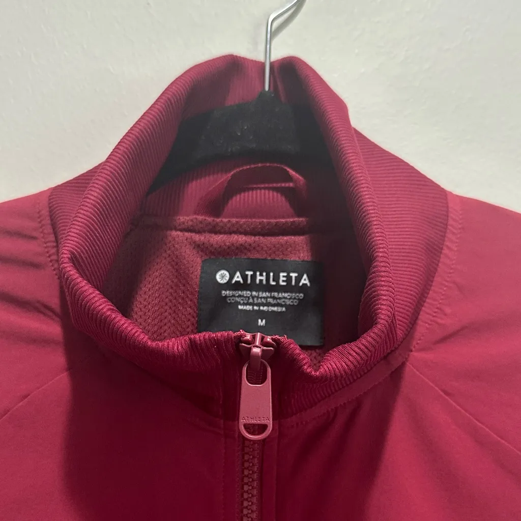 Athleta Women's Deep Red Bomber Jacket - Image 4