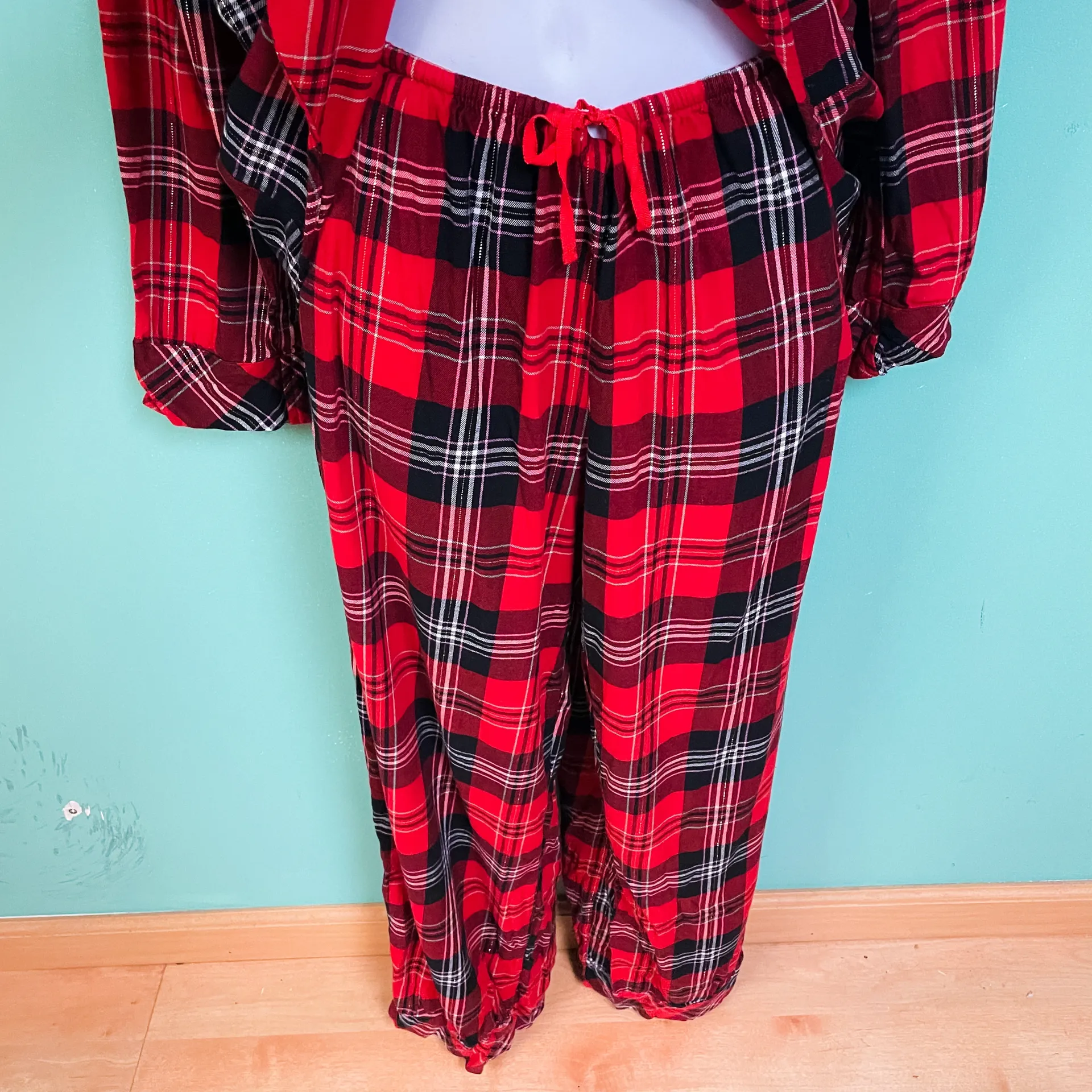 Victorias Secret Red Plaid Flannel Pajama Set - Image 9