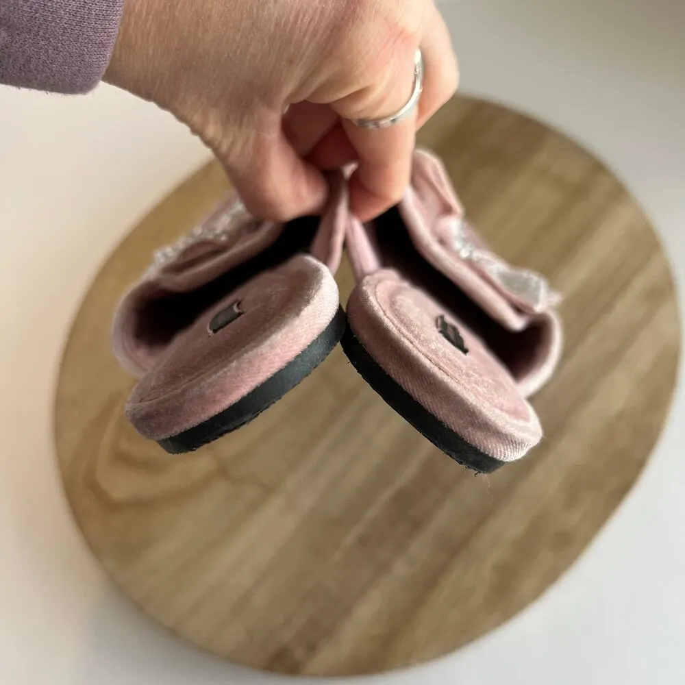 VS Y2K Pink Velour Velvet Bow Sequin Embellished Almond Toe Mules - 7 - Image 6