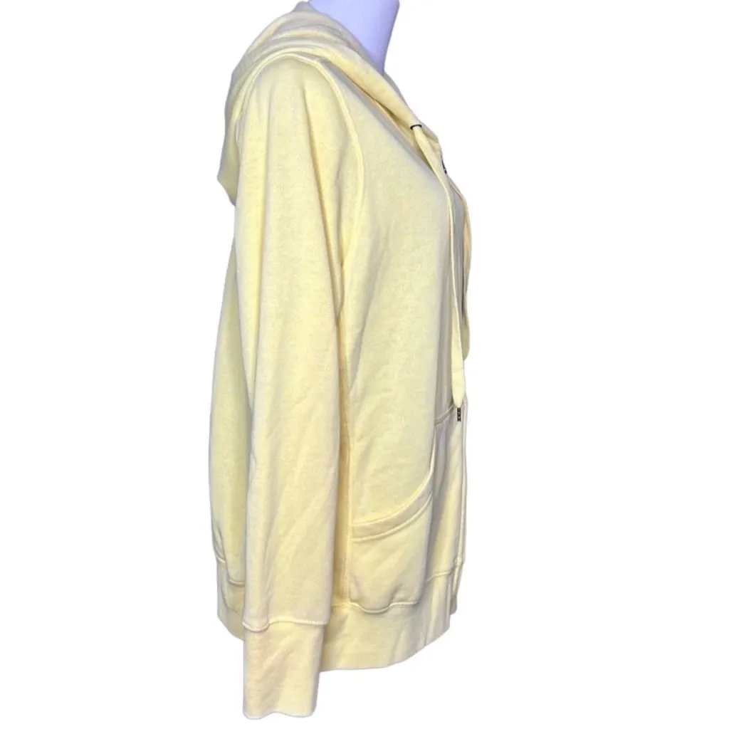 French Laundry Yellow Hoodie Zip Front Jacket Sweatshirt Fleece XL Casual NWT - Image 2