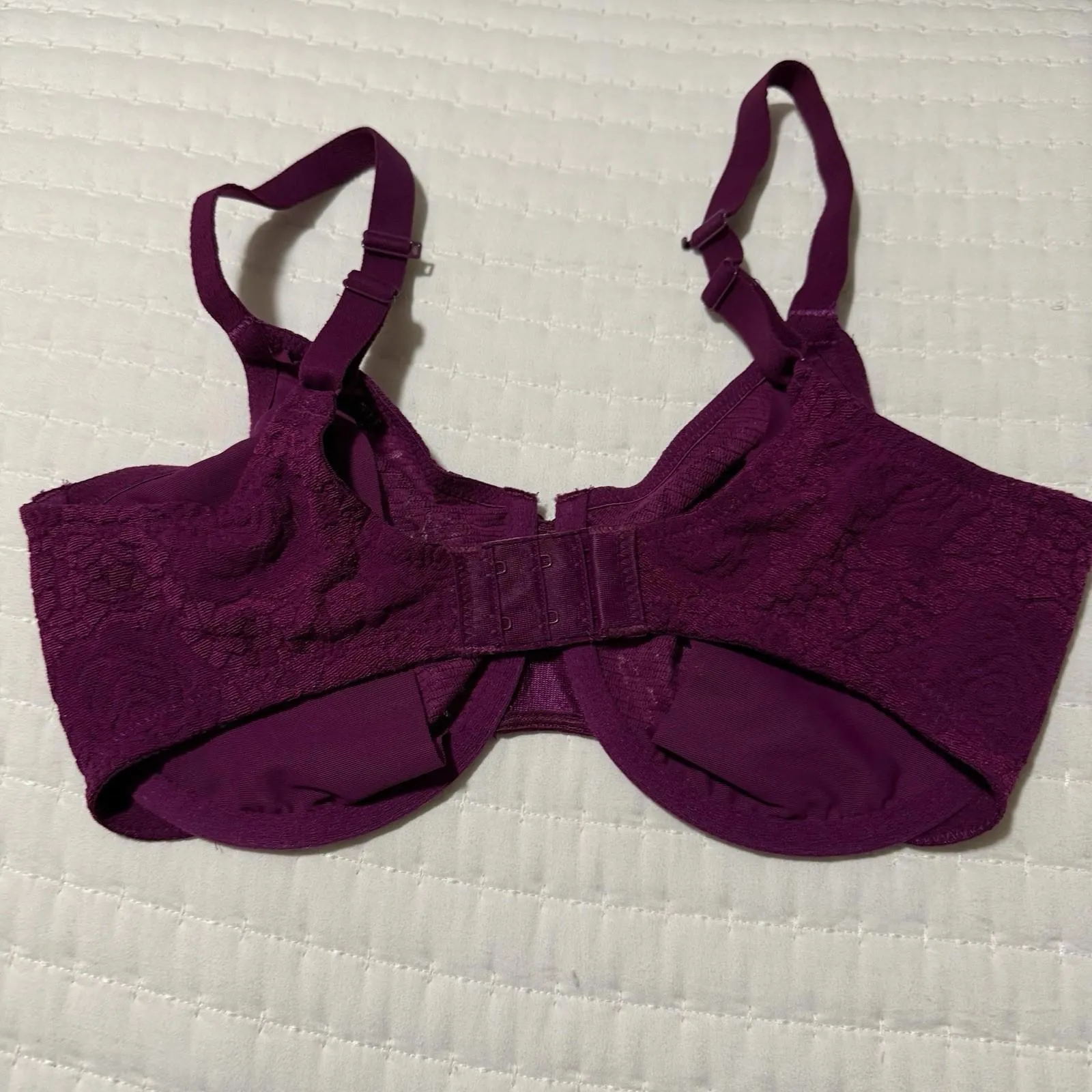 Wacoal Berry Purple 34DDD Halo Lace Underwire Unlined Bra 851205 Convertible - Image 2