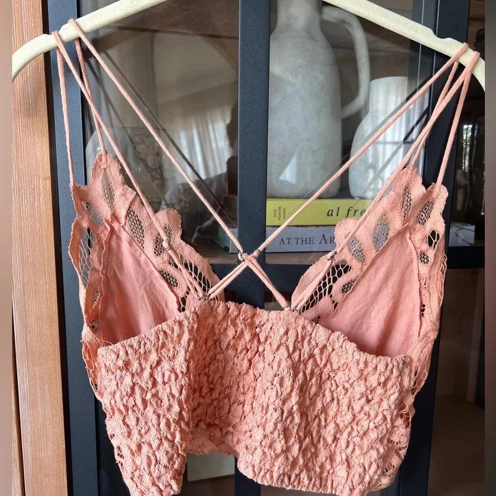NWT Free People lace bralette rose peach nude Adella tank top bandeau bra - Image 6