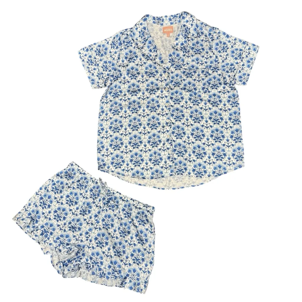 Show Me Your Mumu Daydreaming PJ Shorts Set Blue Teagan Floral Large - Image 4