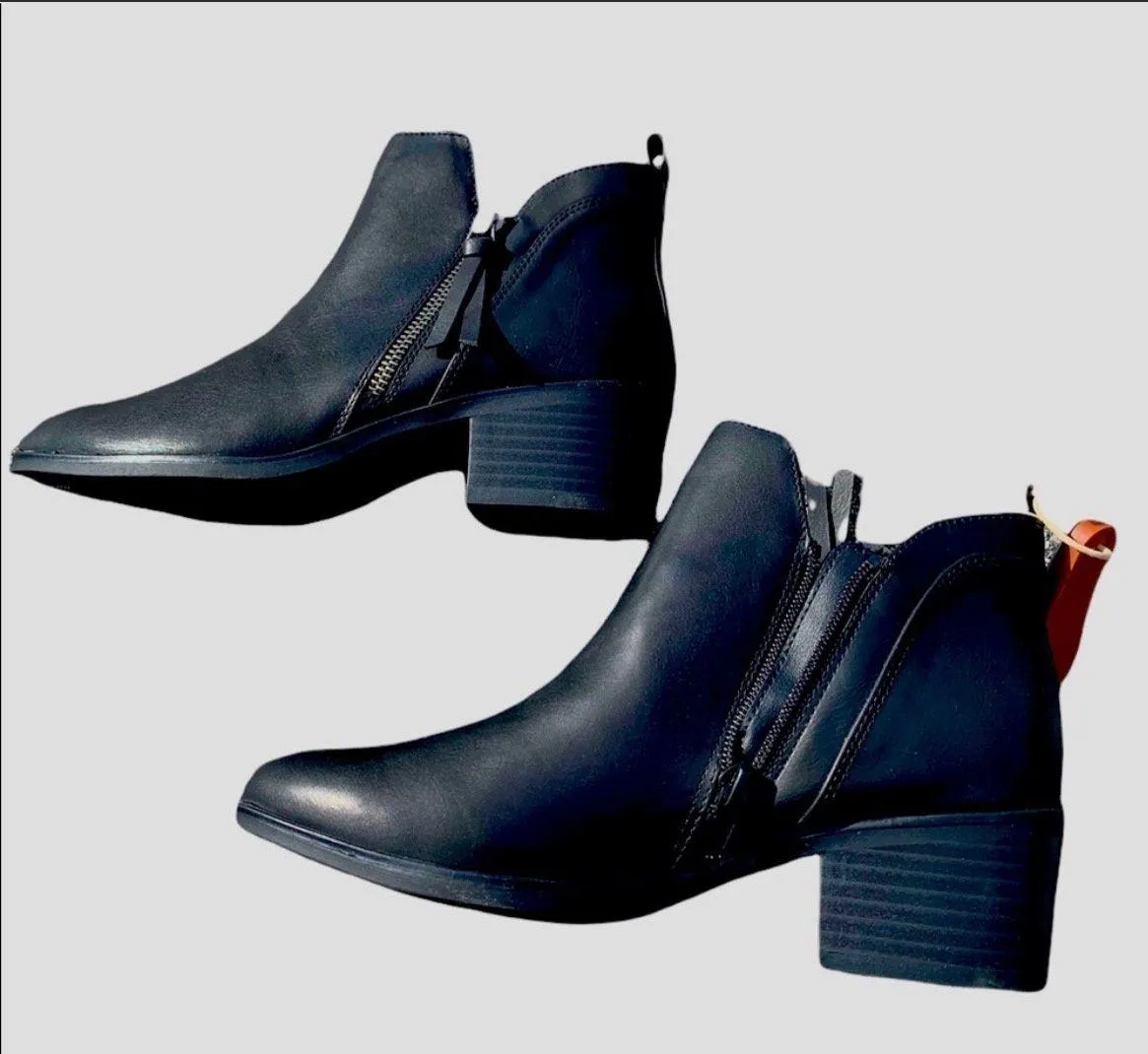 Black Booties Ankle Boots Womens 6.5 - Image 10