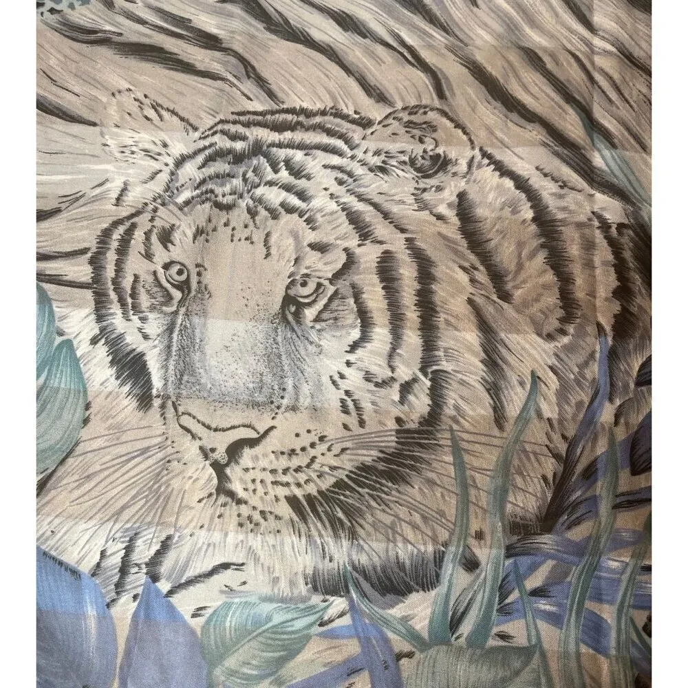 Vintage Berkshire Handkerchief Scarf art wall decoration‎ Tiger - Image 3