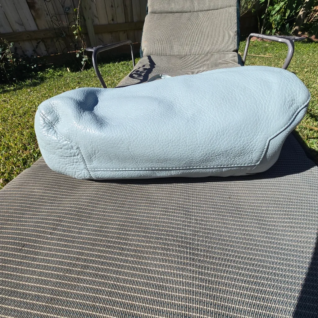 Michael Kors Light Blue/Silver Leather Tote Damaged Handles - Image 5