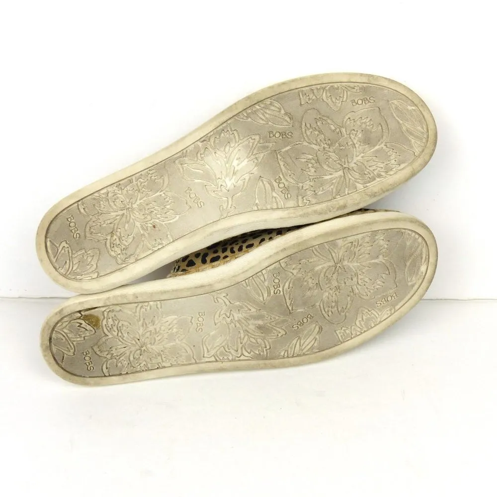 Skechers Bobs City Shuffles Leopard Animal Print Mule Slides Shoes Womens 7 Tan - Image 8