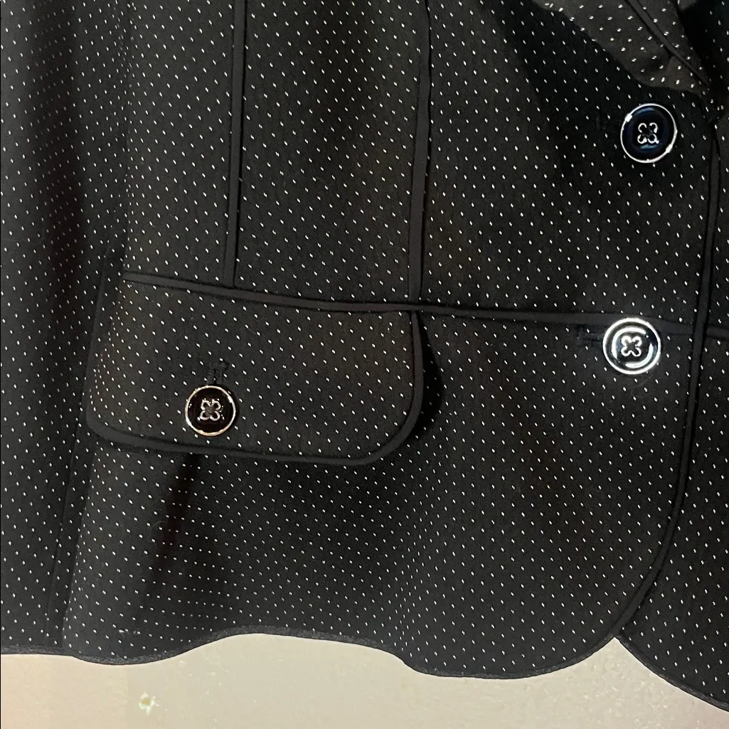 White House Black Market Women’s Dotted Blazer Ruffle collar 3/4 Sleeves Size 12 - Image 5