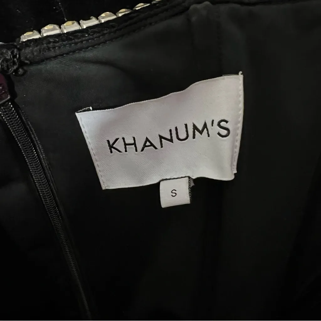 Khanum’s Karyln Strapless Black Velvet Maxi Gown With Diamanté Detail - Image 11
