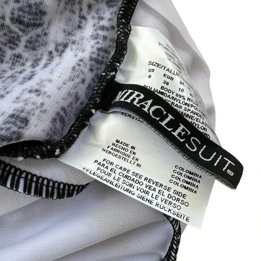 MiracleSuit Metallic Silver Chevron Python Siren OnePiece Swimsuit Size 8 NWT - Image 12