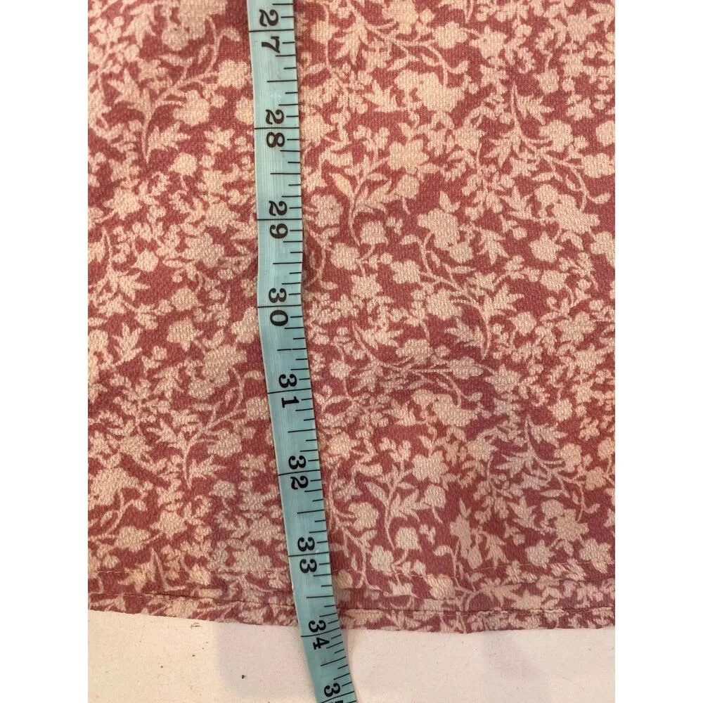 Monteau Short Sleeve Floral Midi Dress EUC Sz Lg Poly Spandex Stretch Pink White - Image 10