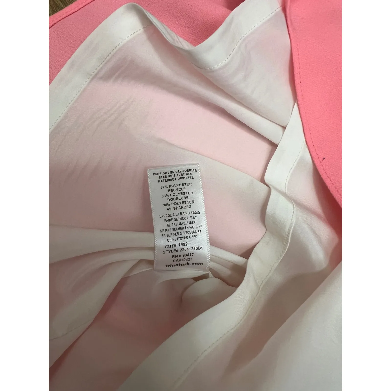 Trina Turk Off-Shoulder Blouse M – Colorblock Puff Sleeve Top – Made in‎ CA - Image 7