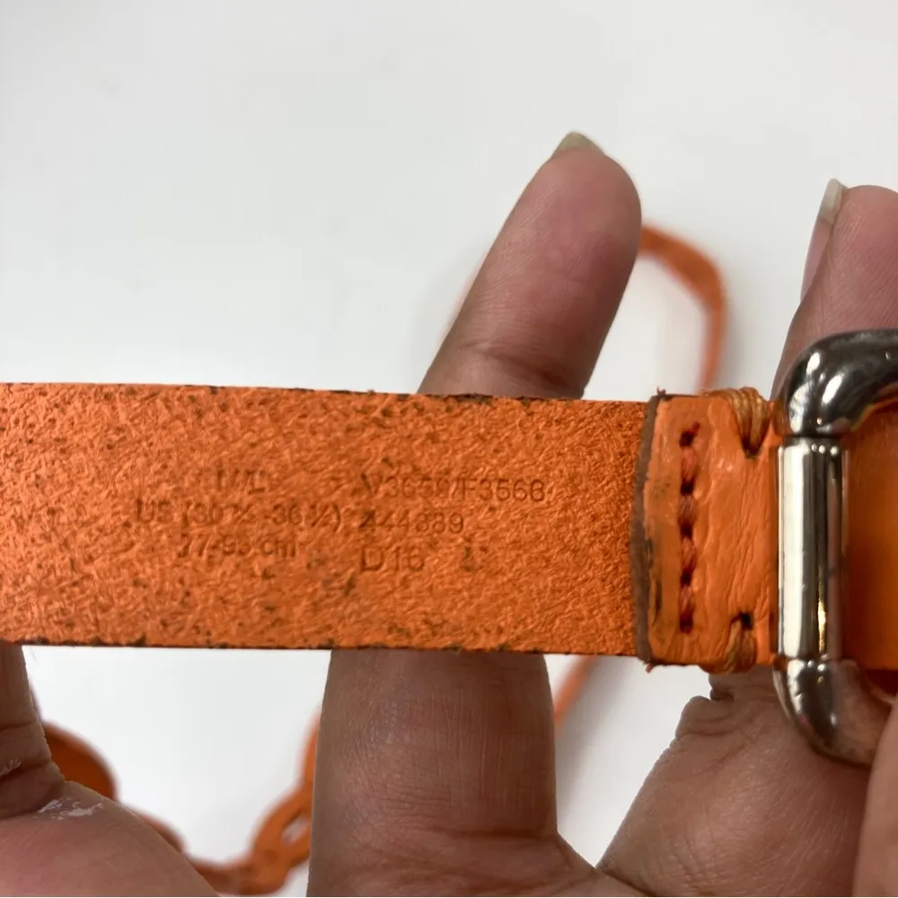 Lands End Women's Perforated Orange Belt M/L - Image 7