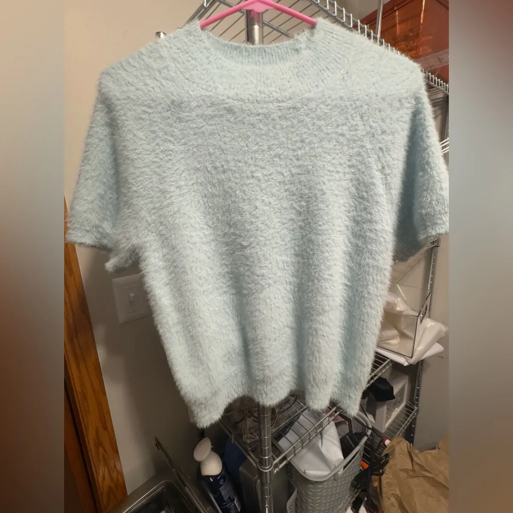 Anthropologie Pilcro Eyelash Baby Sweater Tee in Blue size Medium - Image 3