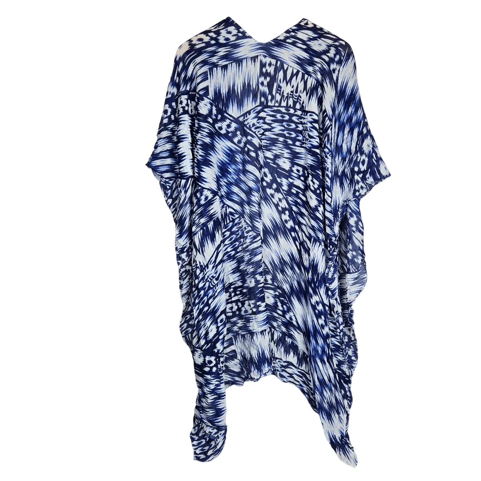 Michael Stars Ruana Scarf Sarong Swim Cover Up Blue Print One Size - Image 2