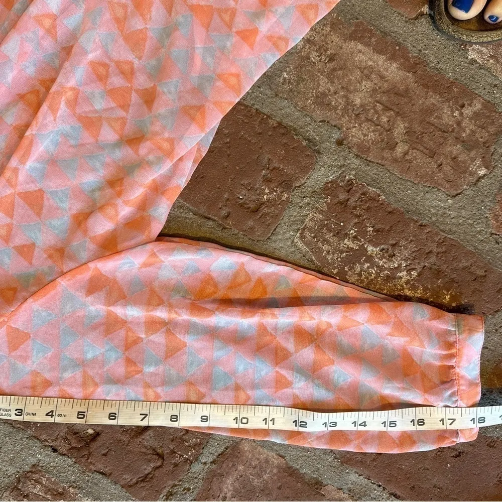 Sun Light Paris pink, orange & light blue flowy blouse Pink Size undefined - Image 13
