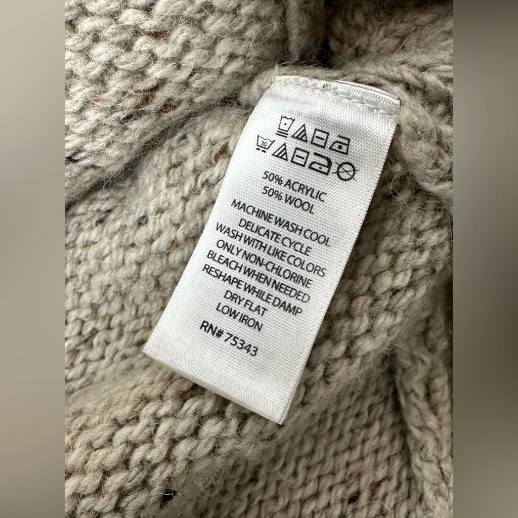 Cynthia Rowley Turtleneck Womens Size L Tan Long Sleeve Sweater Wool Blend Thick - Image 12