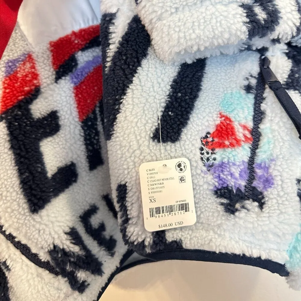 FREE PEOPLE Movement Hit The Slopes Printed Pullover in Stand Out Never Still Blue Size XS - Image 8