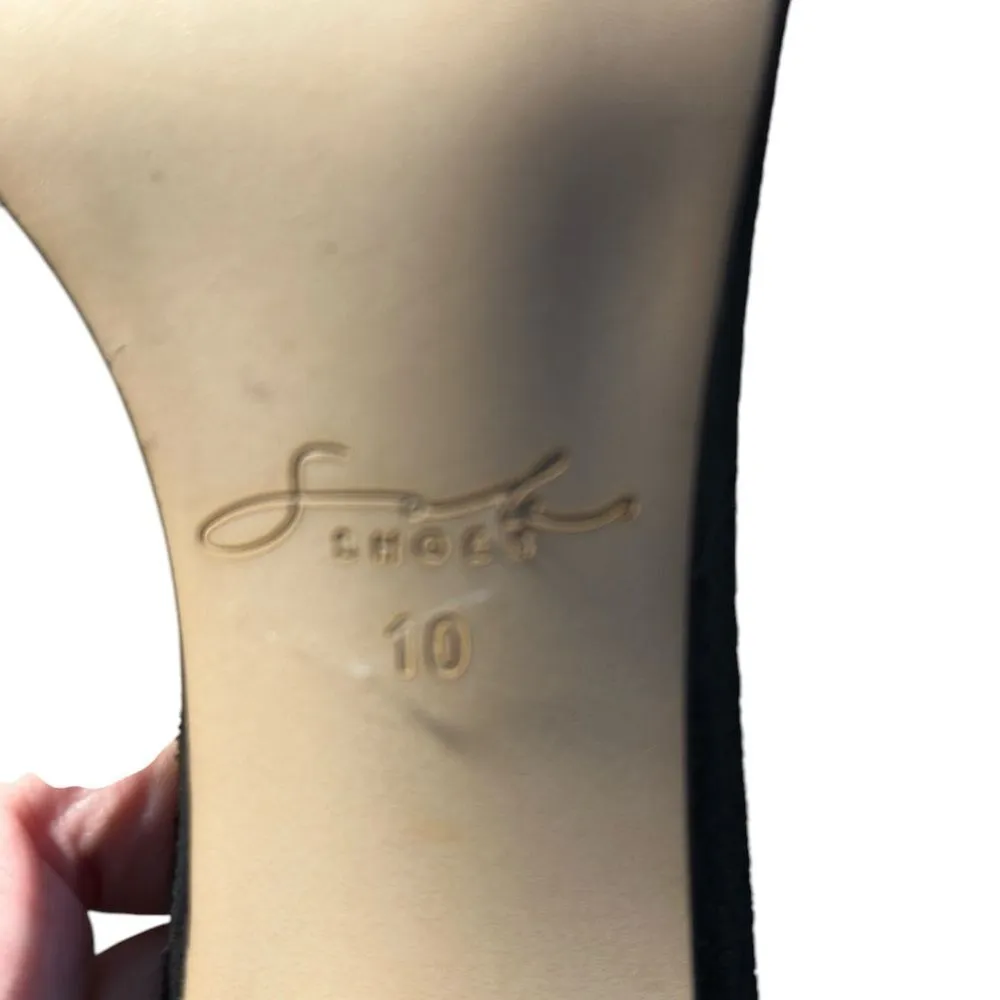 Chunky Black Heels with Gold Colored Strap Back Zipper 90’s Style Size 10 - Image 7