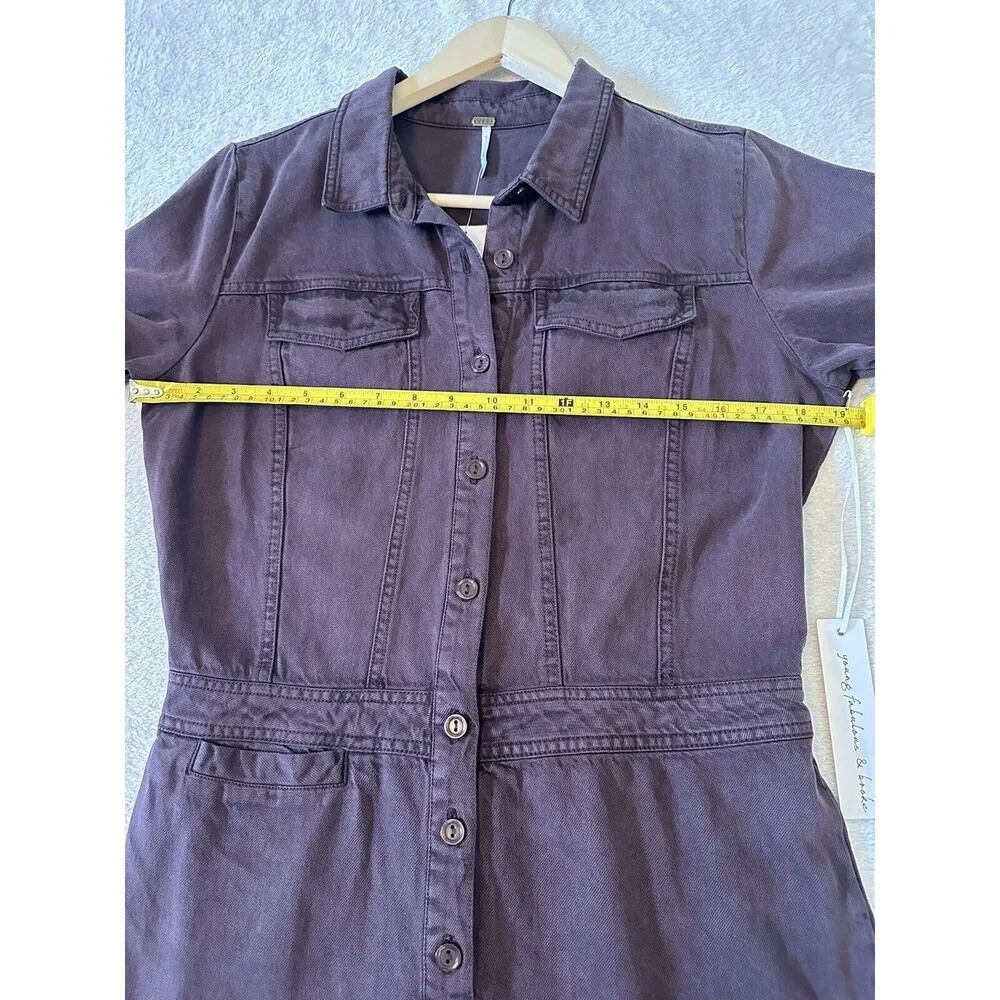 YFB Young Fabulous & Broke  Denim Aviator Jumpsuit Coverall Utility Size M - Image 3