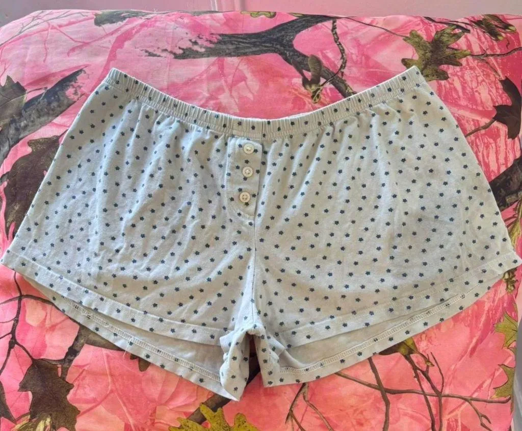 brandy melville polka dot flower coquette pajama button lounge shorts  - Image 2