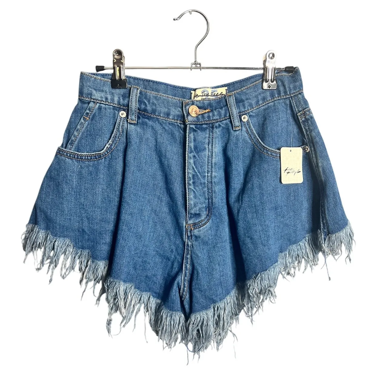 NWT Free People Harlie Denim Shorts High Rise Frayed Shorties 25 We the Free - Image 3