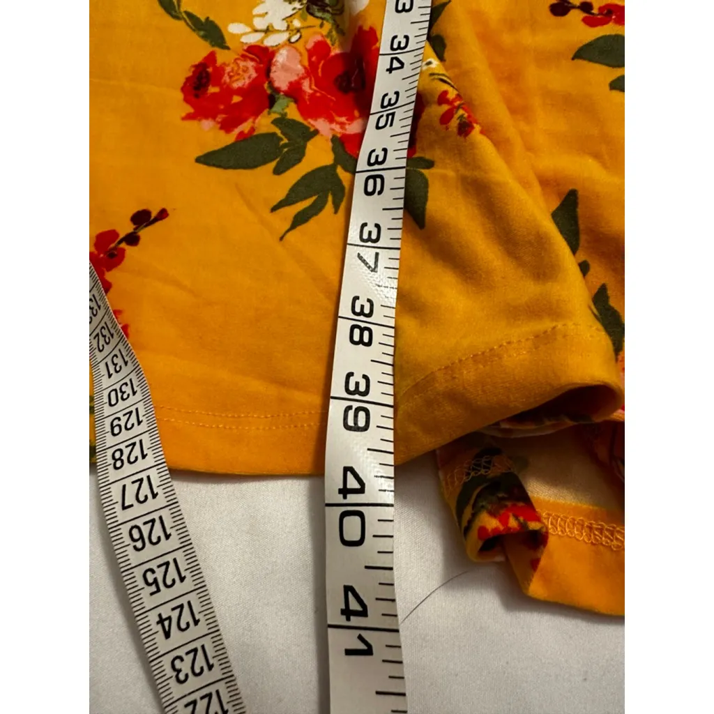 Women's Bobbie Brooks Plus 2X Yellow Floral Short Sleeve Dress - Image 5