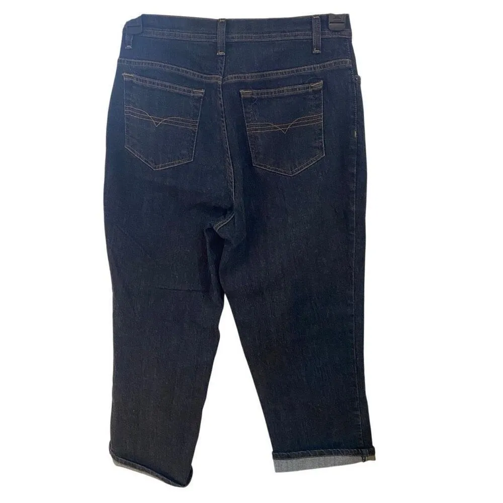 ￼Denim & Co Capri jeans size 8 dark wash Blue - Image 3