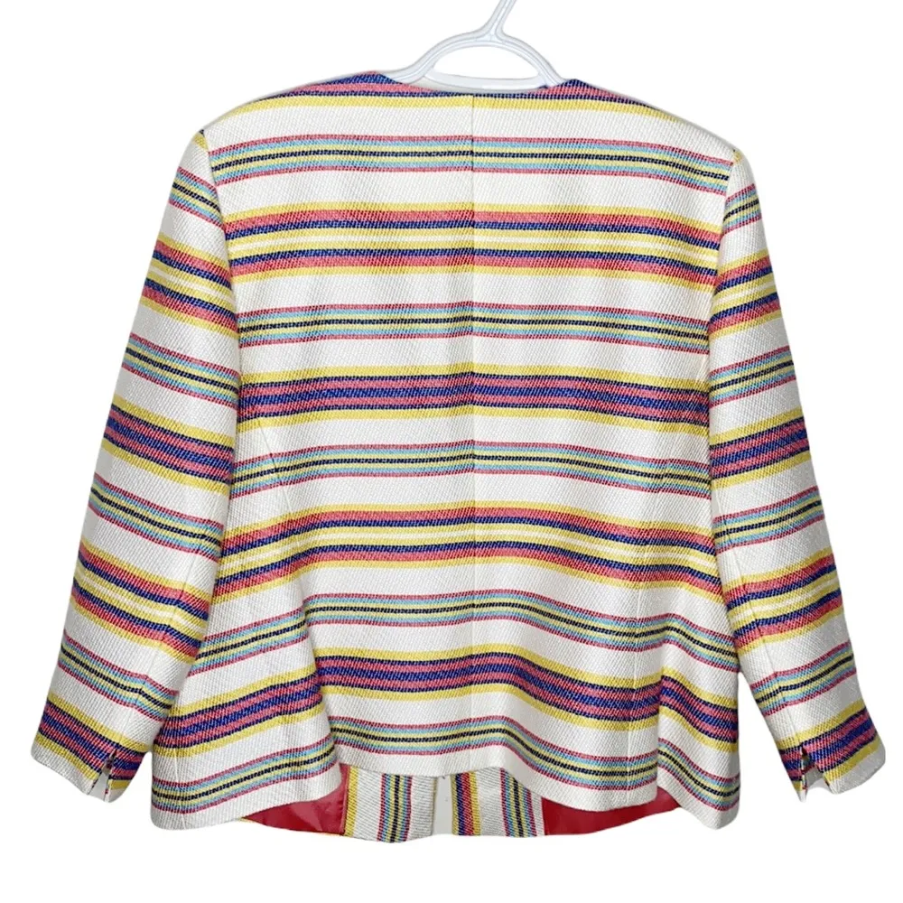 Talbots textured satin striped blazer with patch pockets size 14W - Image 21