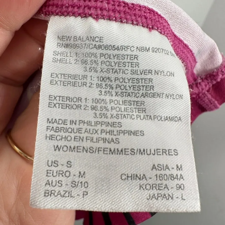 New Balance Womens Size Small Running Athletic Tank Top Floral Print Pink Quirky - Image 6