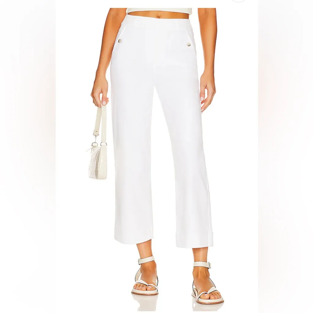 NWT SPANX Stretch Twill Cropped Wide Leg Pant In Bright White - Image 5