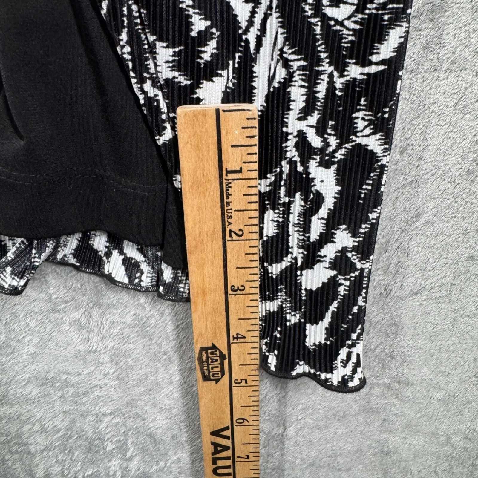 Dressbarn Dress Women's 12 Black White Print Ring Front Pleated Y2k Office Siren - Image 11