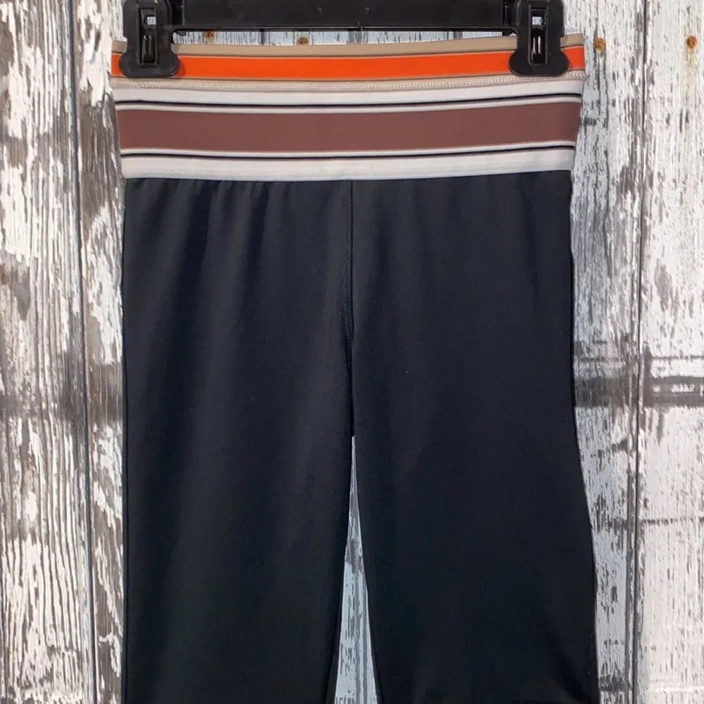 Olympia Vix black striped waistband moto knee leggings Size M - Image 4