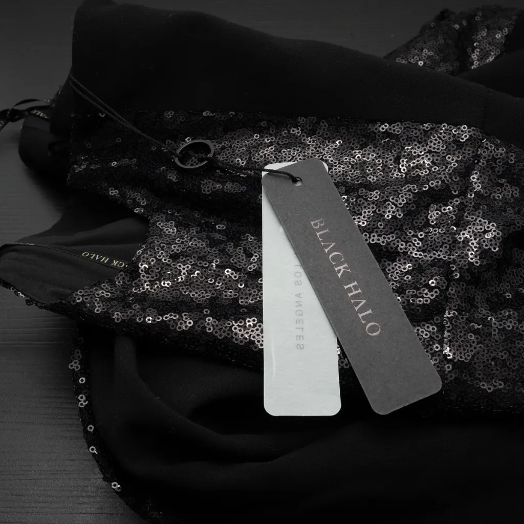 Black Halo - Lena Sequin Color Block Jumpsuit - Image 8