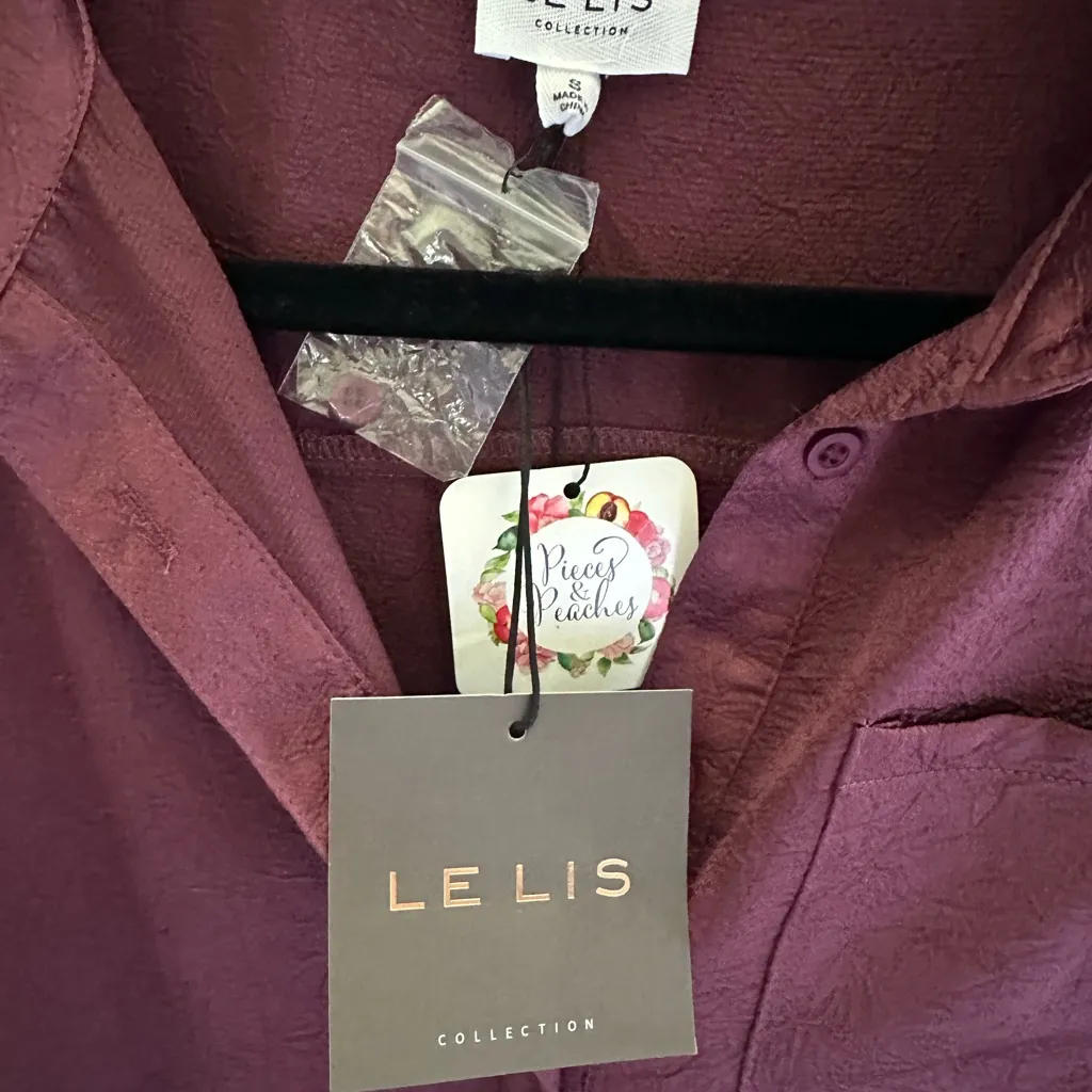 Le Lis Burgundy Long Sleeve body suite - Image 3