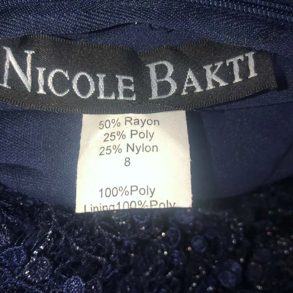 NICOLE BAKTI Scalloped Flutter Sleeve Beaded Mermaid Dress STYLE #663 size 8 - Image 12