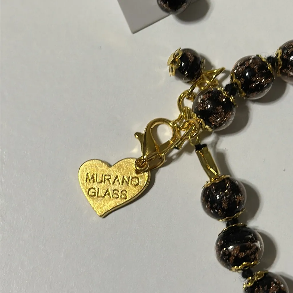 🇮🇹 Murano Glass 3 Beauties Set Black and Gold - Image 12