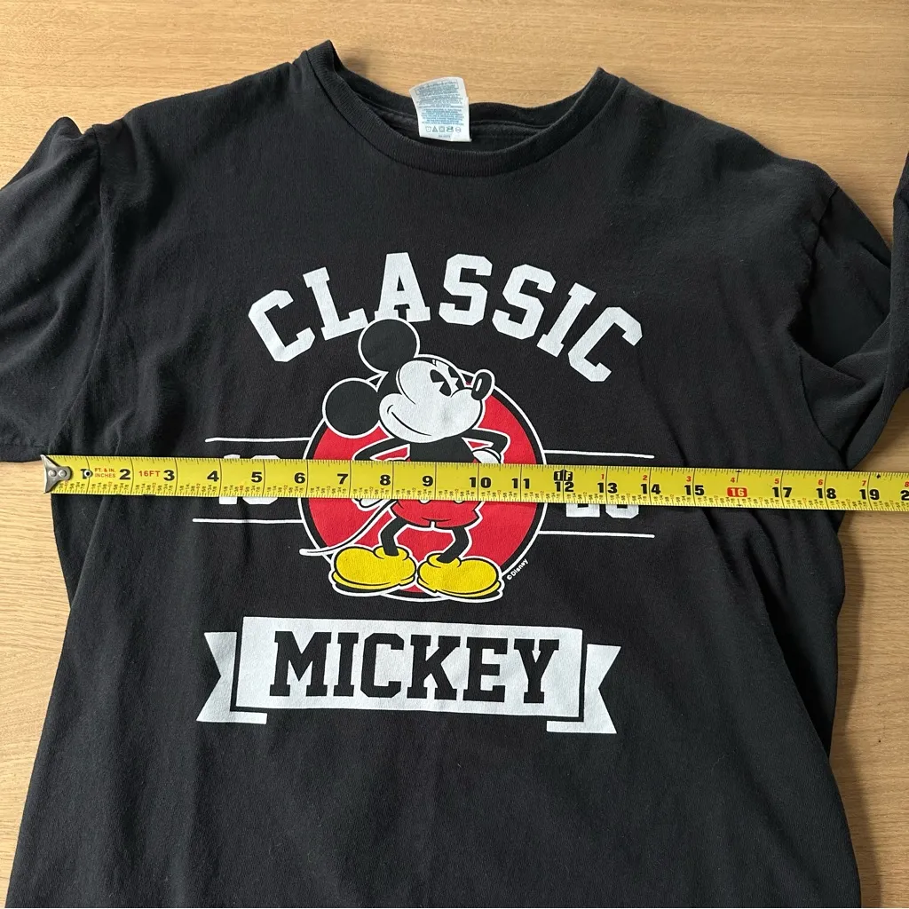 VINTAGE Classic MICKEY MOUSE Graphic T-Shirt DELTA PRO Weight Black Sz M Disney - Image 9