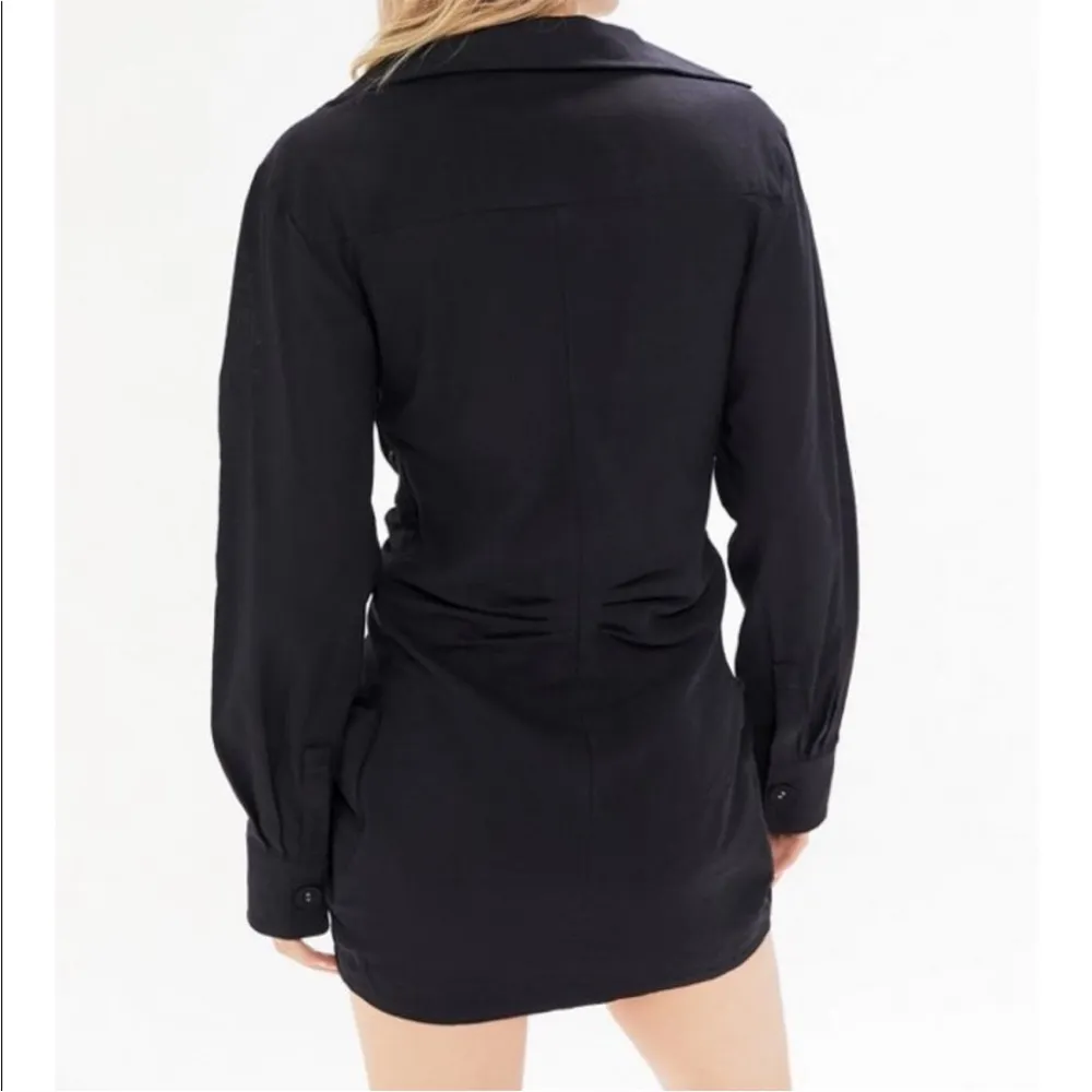 NWT Lioness Urban Outfitters Dress Hey You Twist Front Black Small Plunge V-Neck - Image 3