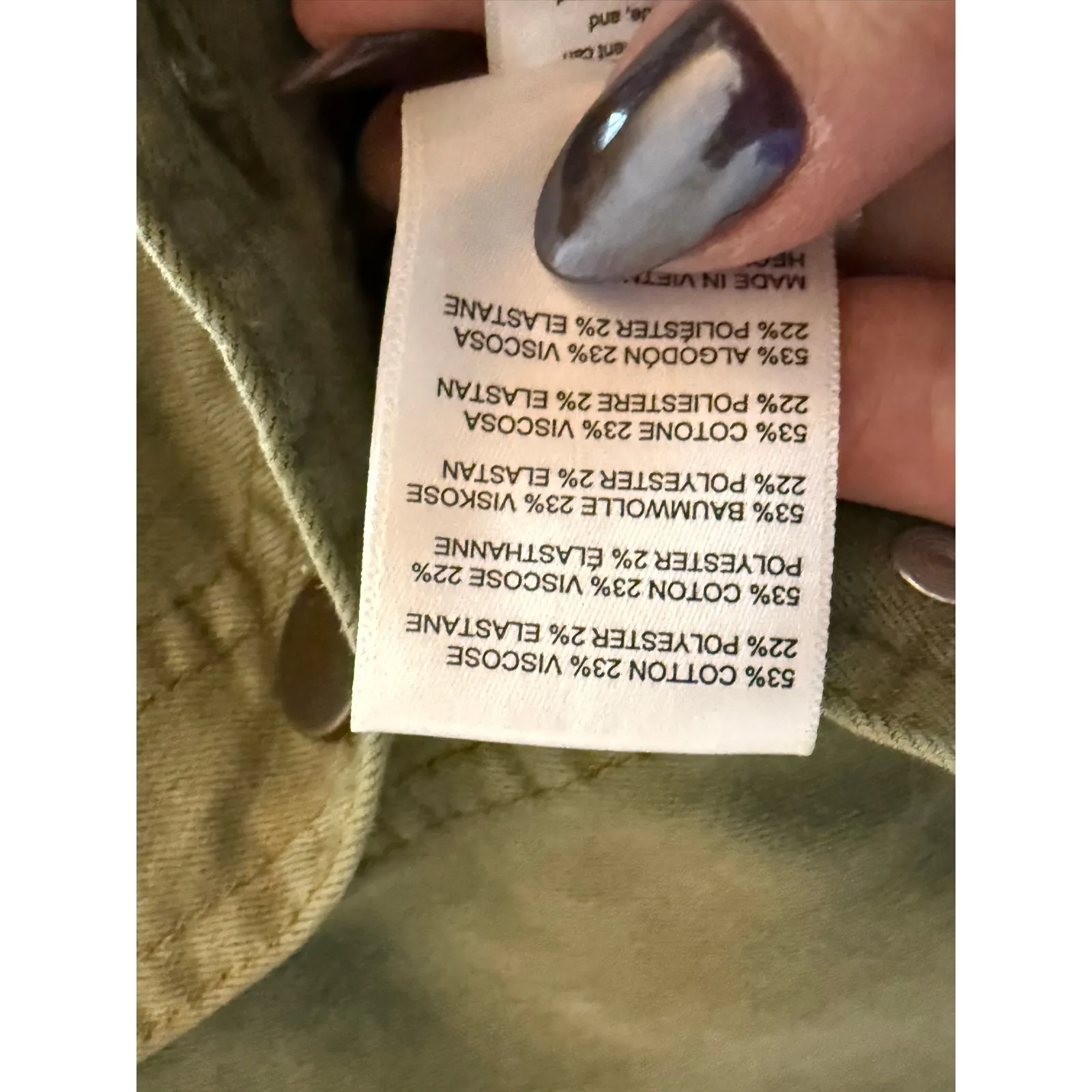 Urban Outfitters Emma Denim Flared Jumpsuit Women S Olive Green Utility Stretch - Image 12