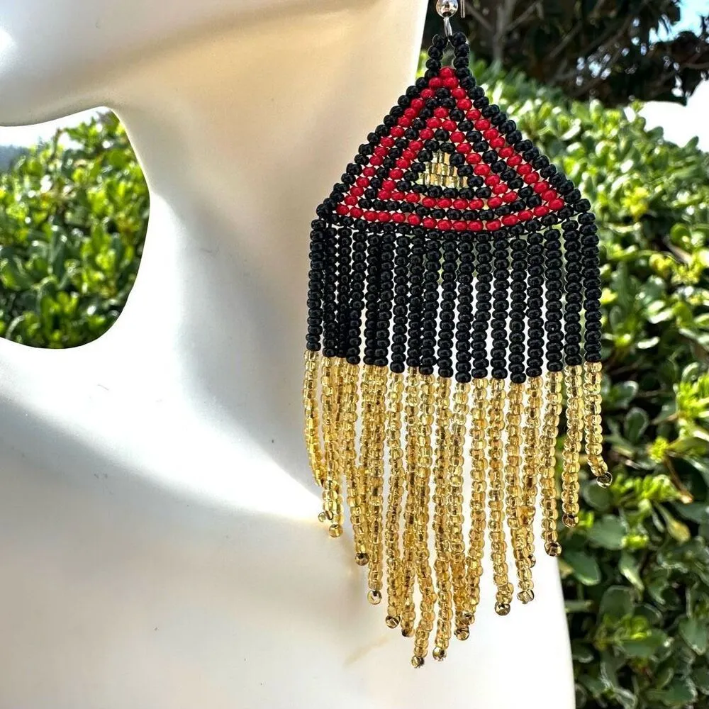 MEXICAN BEADED EARRINGS - Image 3