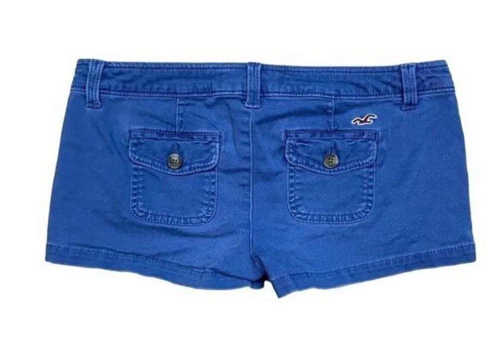 Y2K Hollister Micro Mini Low Rise Blue Cargo Style Shorts Size‎ 0 - Image 2