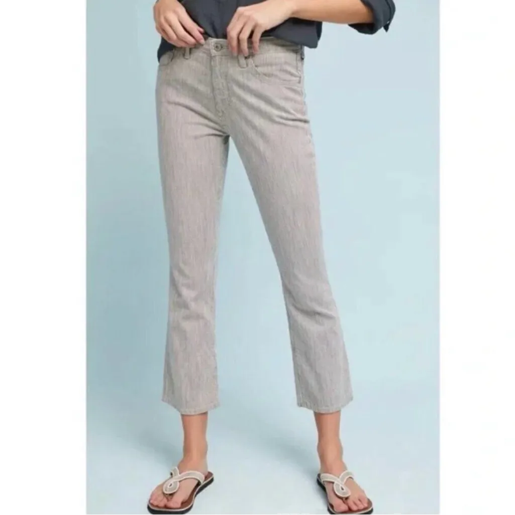 AG The Jodi Crop High Slim Flare Striped Crop Jeans 24R - Image 4