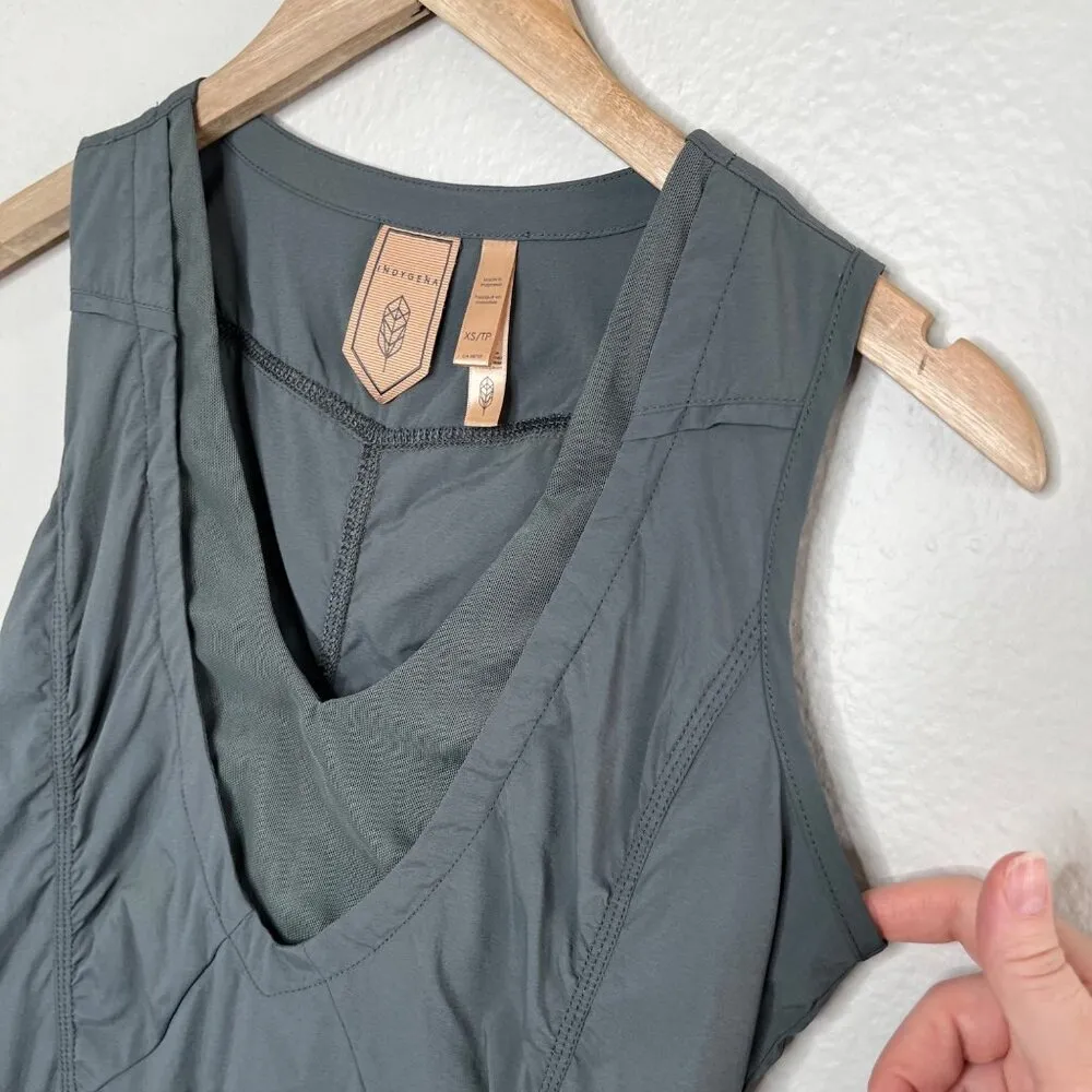 Indygena Womens Outdoors Sleeveless Ruched Side Activewear Dress XS Gray - Image 3